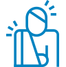 Blue icon of a person with a broken arm - Legal Advantage Group